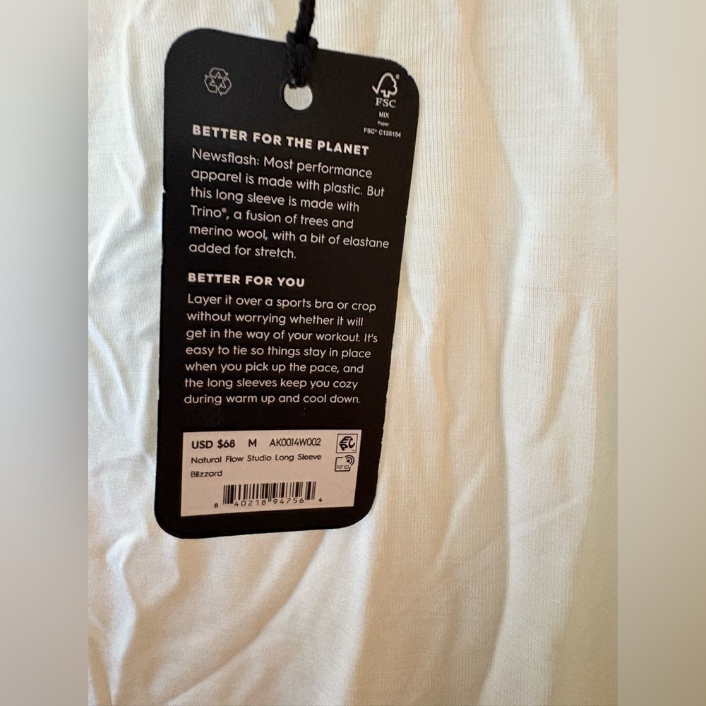Allbirds NWT natural flow studio long sleeve top medium merino wool blend - Picture 5 of 12